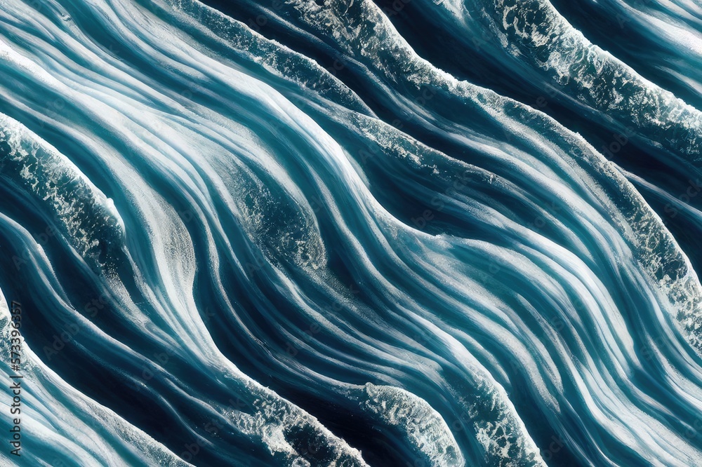 Blue Aqua Azure Ocean Sea Waves and Swirling Water Seamless Repeating ...