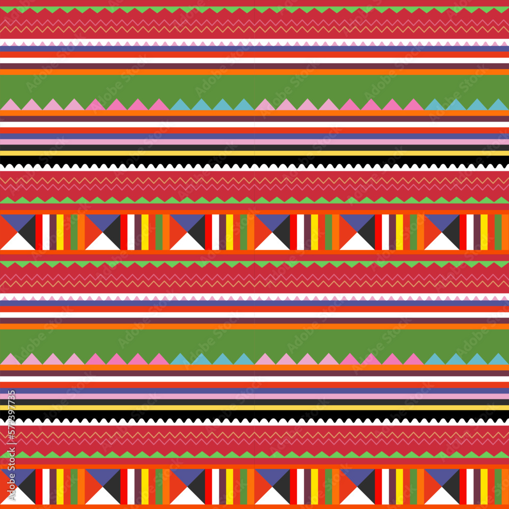 Thailand hill tribe seamless pattern and background, flat vector. Thailand hill tribe seamless pattern and background, flat vector.
