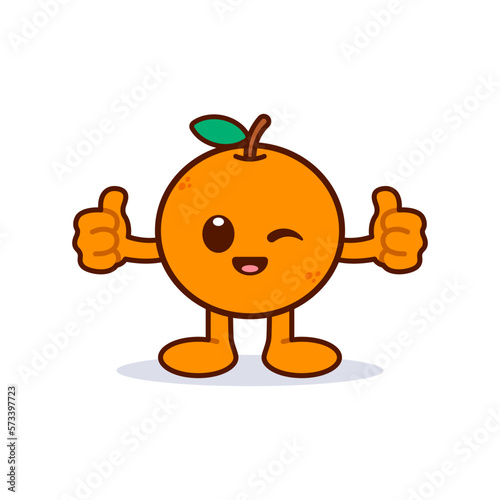 Cute Orange Character Giving Thumbs Up