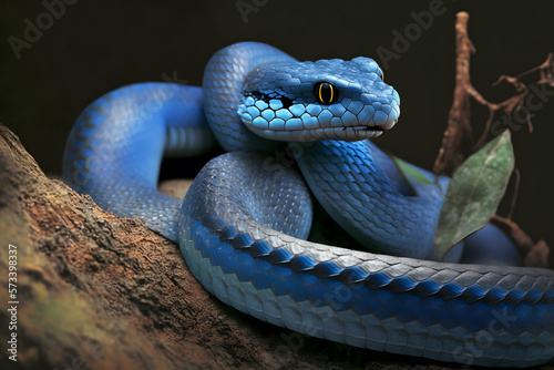 Blue Viper Snake in the forest