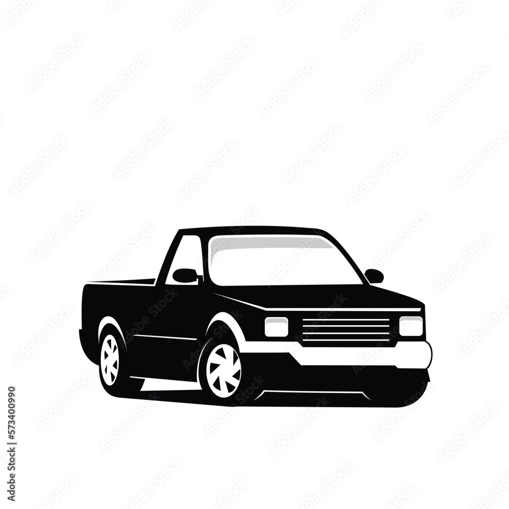 Pickup truck logo silhouette