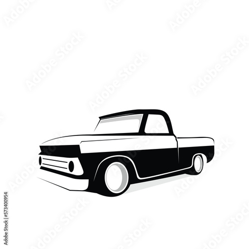 Pickup truck logo silhouette