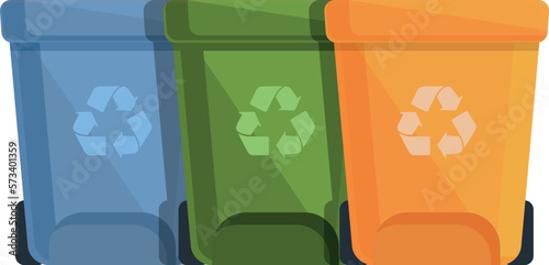 Garbage container icon cartoon vector. Street man cleaner. Waste janitor