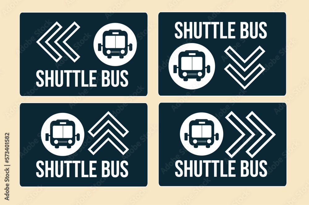Fototapeta premium Shutter Bus sign, airport transport sign 