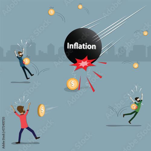 The inflation has a huge impact on people - vector