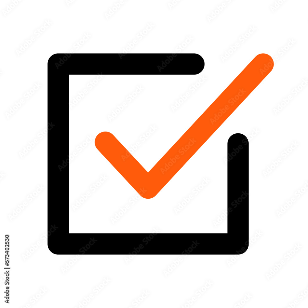 Check box with orange check mark. Vector. Check box with orange check mark. Vector.