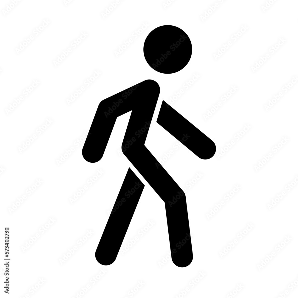 Walking person silhouette icon. Walker. Vector. Walking person silhouette icon. Walker. Vector.