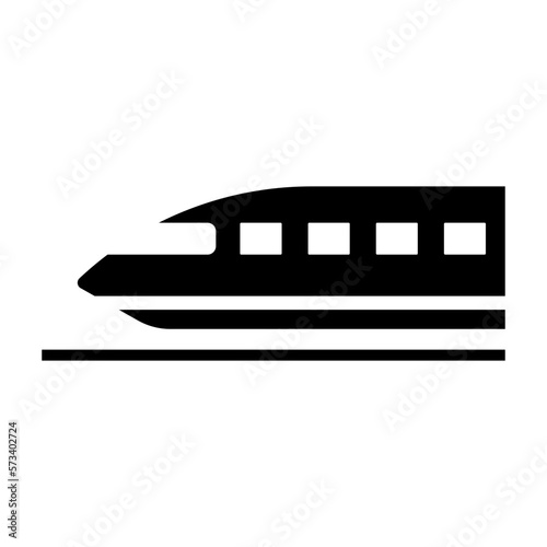 Εκτύπωση καμβά Shinkansen silhouette icon. Transportation. Vector.