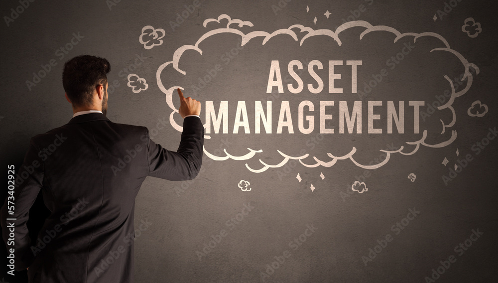 businessman drawing a cloud with inscription businessman drawing a cloud with inscription