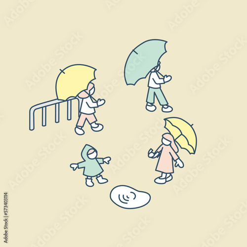 雨の日の装い。傘とレインコートを用意する
