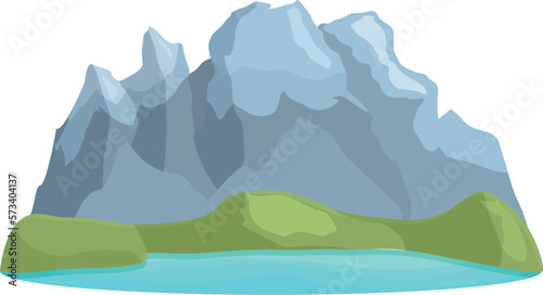Chile mountain lake icon cartoon vector. National travel. Creative map