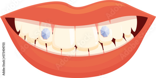 Dent gem icon cartoon vector. Medical health. Clean mouth