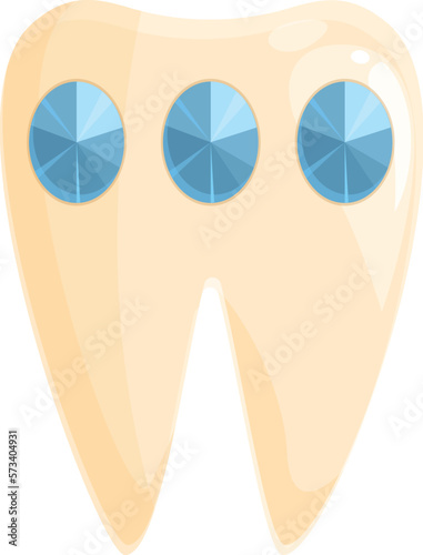 Beauty tooth gem icon cartoon vector. Dental care. Crystal woman