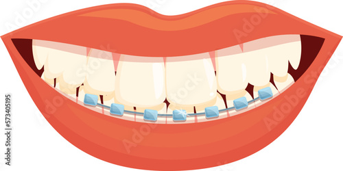 Woman lips smile icon cartoon vector. Tooth gem. Dental care