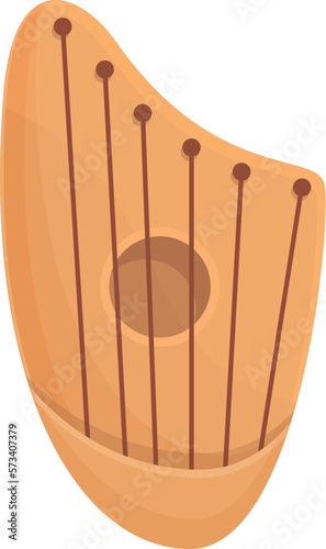 Retro gusli icon cartoon vector. Kantele music. Traditional string