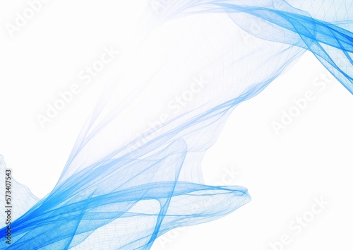 抽象的な青い波と白背景