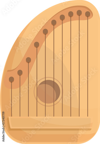 String gusli icon cartoon vector. Kantele music. Folk harp