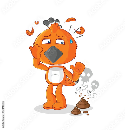 hudhud bird with stinky waste illustration. character vector