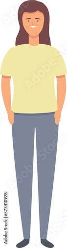Female trucker icon cartoon vector. Driver character. People work