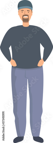 Happy trucker icon cartoon vector. Driver cap. Truck cargo