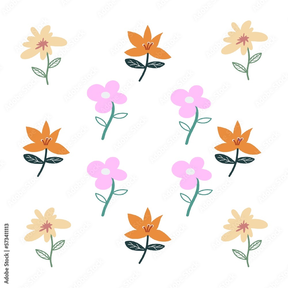 flower background pattern white background 