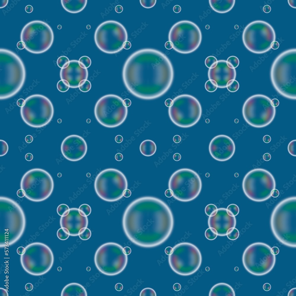 balloon pattern background soap bubbles blue background 