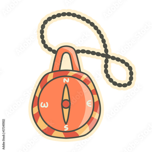 compass illustration design element for camping and outdoor activities