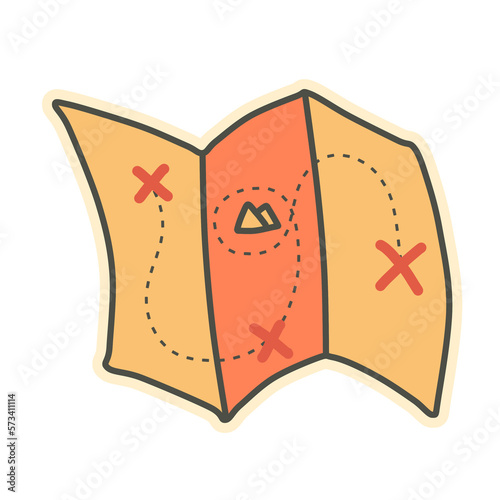 Map illustration design element for camping and outdoor activities