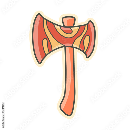 Axe illustration design element for camping and outdoor activities