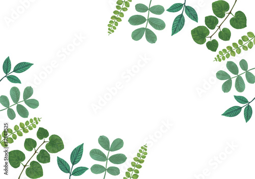 青葉のフレーム背景素材