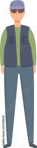 Modern trucker icon cartoon vector. Cap driver. Worker male