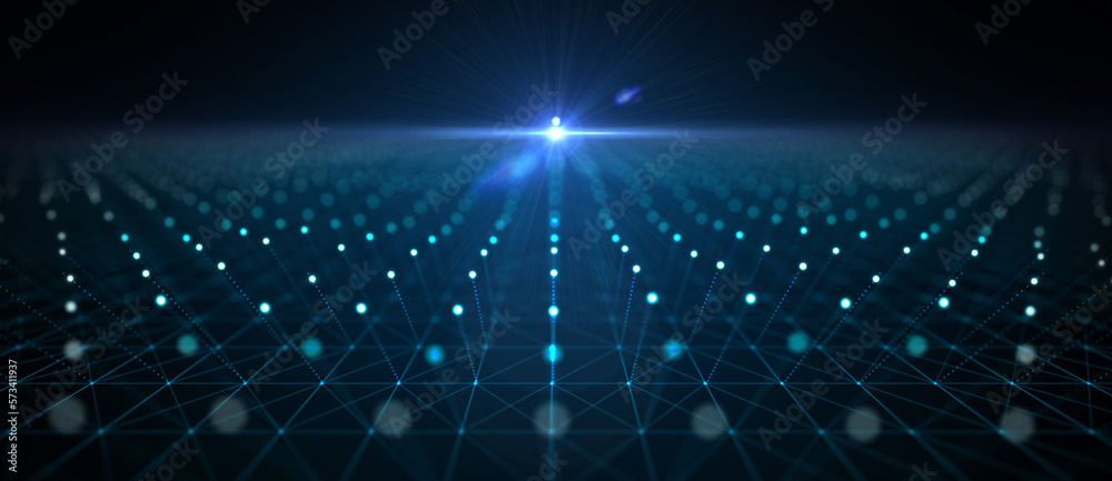 Obraz premium Futuristic abstract background concept. The network that transmits communication, complexity and data flow in the modern digital age.