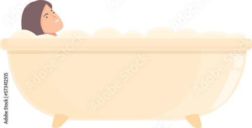 Warm bath icon cartoon vector. Water bathtub. Take bath
