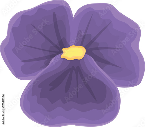 Violet pansy flower icon cartoon vector. Floral purple. Spring floret