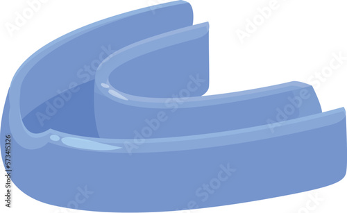 Blue mouthguard icon cartoon vector. Dental care. Sport equipment