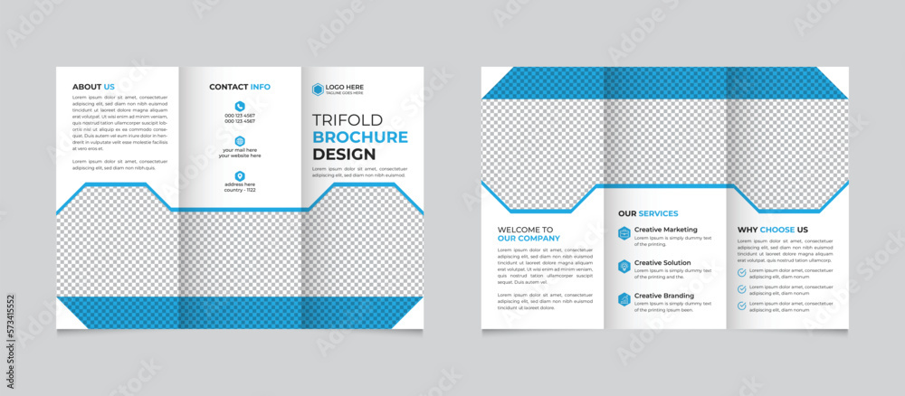 Corporate trifold brochure design template for your business