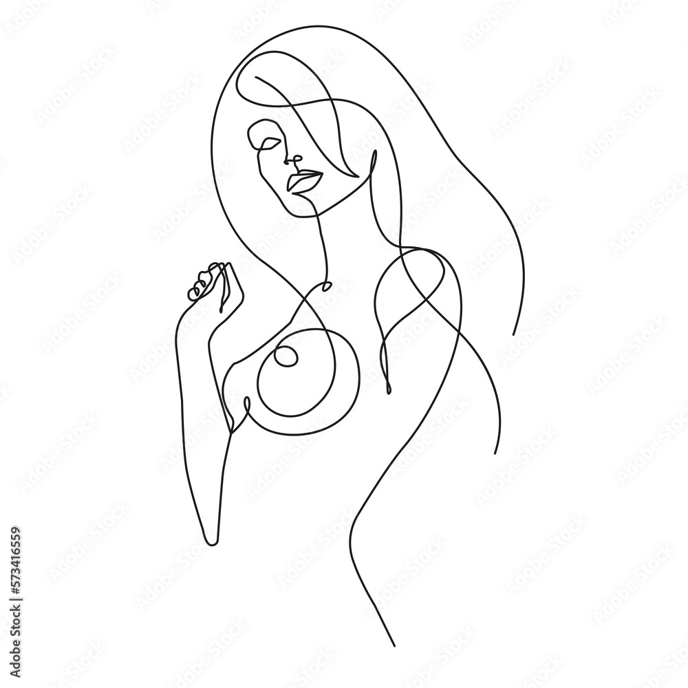 Continuous Line Drawing of Abstract Woman Body. Female Figure Line Art Vector Illustration for Wall Decor, Spa, T-shirt, Print, Poster. Female Body Creative Drawing in Modern Linear Style Continuous Line Drawing of Abstract Woman Body. Female Figure Line Art Vector Illustration for Wall Decor, Spa, T-shirt, Print, Poster. Female Body Creative Drawing in Modern Linear Style