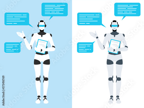 Vector illustration of a male android full body. It is the same meaning as humanoid, robot, artificial intelligence.