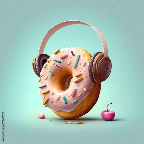 donut with headphones