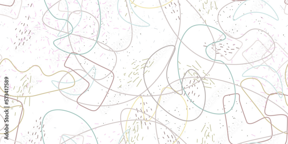 Chaotic Simple Seamless Pattern Textile One Line