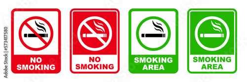 no smoking and smoking area forbidden sign printable red stop symbol set ban silhouette icon design template