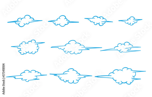set of clouds variation outline style doodle vector design element