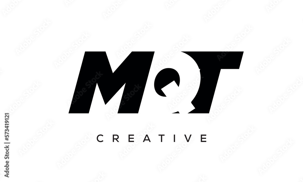 MQT letters negative space logo design. creative typography monogram vector MQT letters negative space logo design. creative typography monogram vector