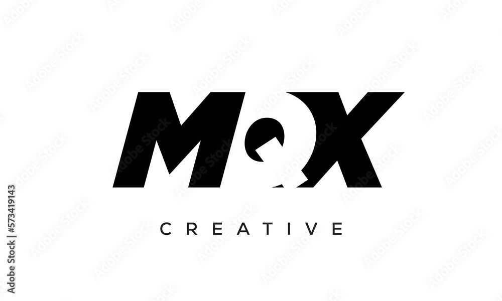 MQX letters negative space logo design. creative typography monogram vector