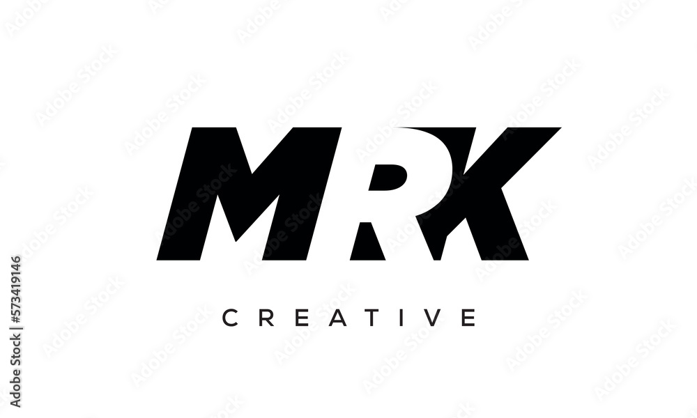MRK letters negative space logo design. creative typography monogram vector
