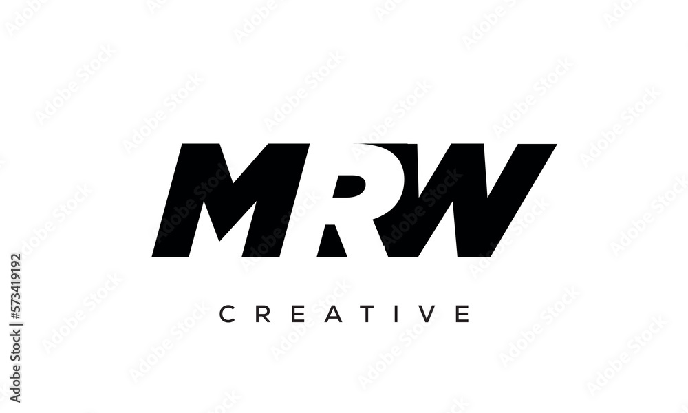 MRW letters negative space logo design. creative typography monogram vector MRW letters negative space logo design. creative typography monogram vector