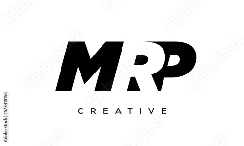 MRP letters negative space logo design. creative typography monogram vector