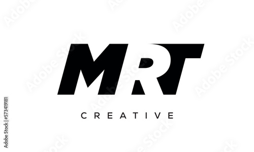 MRT letters negative space logo design. creative typography monogram vector
