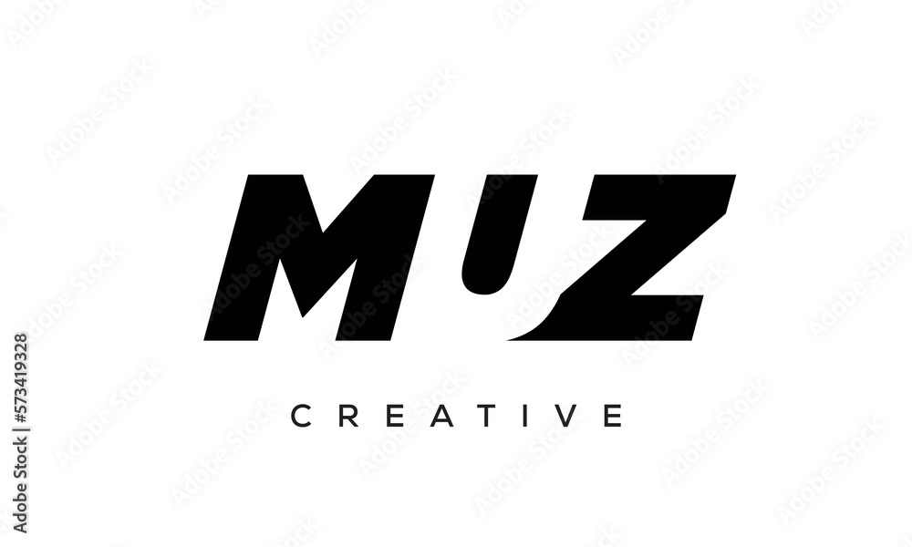 MUZ letters negative space logo design. creative typography monogram vector