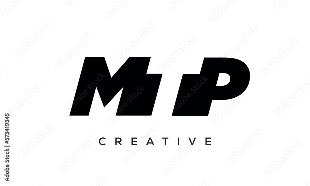 MTP letters negative space logo design. creative typography monogram vector